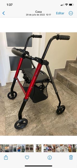 Andador con asiento y ruedas