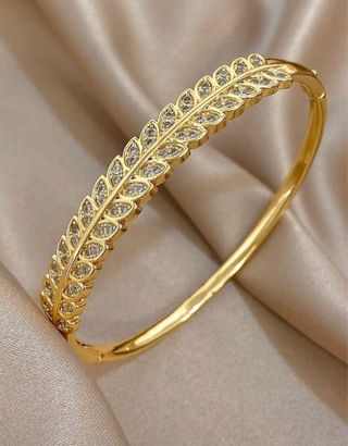 Braccialetto placcato oro con zirconi