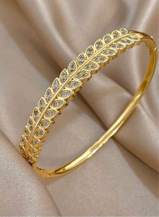 Braccialetto placcato oro con zirconi