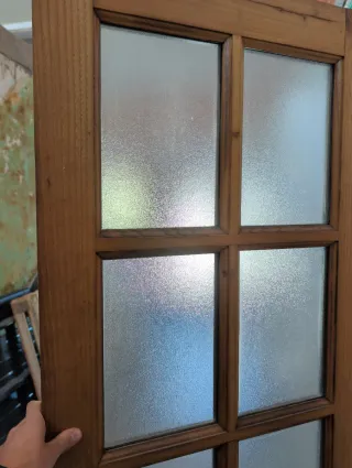 Puerta antigua madera acristalada 3