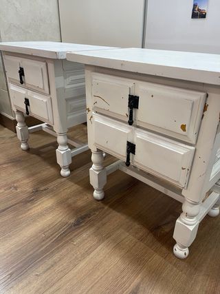 2 Mesitas de Noche Madera Blanca