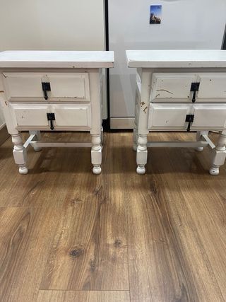 2 Mesitas de Noche Madera Blanca