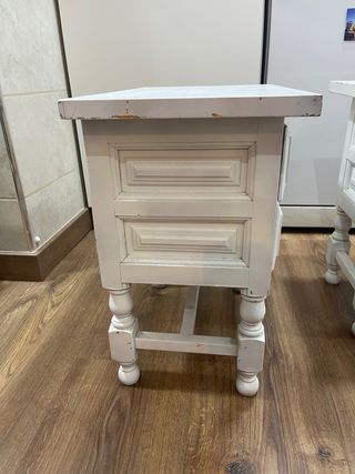 2 Mesitas de Noche Madera Blanca