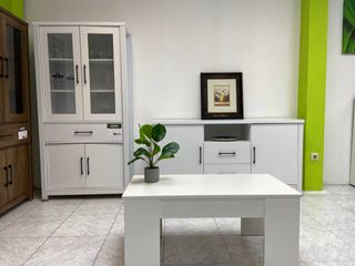 Mueble TV 150 cm + vitrina madera