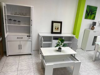 Mueble TV 150 cm + vitrina madera