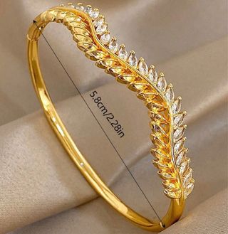 Bracciale placcato oro con zirconi