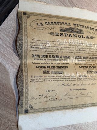 Acción La Carbonera Metalúrgica Española