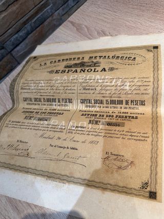 Acción La Carbonera Metalúrgica Española