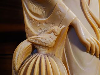 2 Statue h.50 cm. Geisha e viandante made in Japan