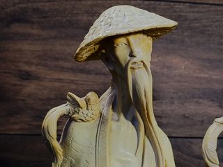 2 Statue h.50 cm. Geisha e viandante made in Japan