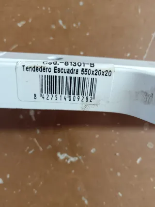 Tendedero Escuadra Metal Blanco 55x20x20cm