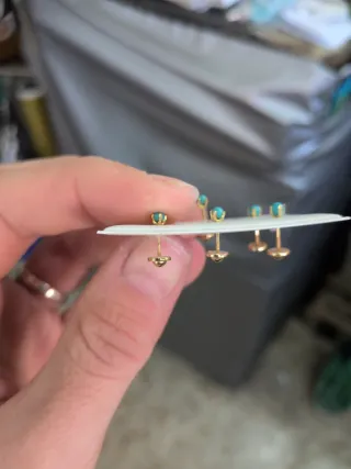 Orecchini per Bambini in Oro 18k con Turchese