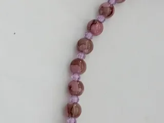 Collana Bocarol perle porcellana rosa e viola