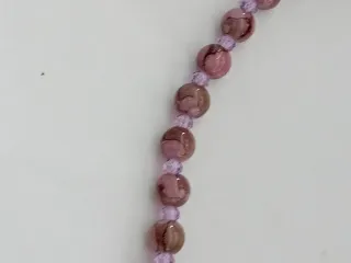 Collana Bocarol perle porcellana rosa e viola