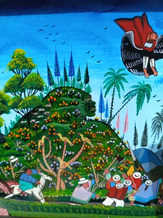 Cuadro Pintura Paisaje Andino