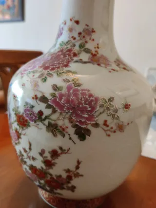 Jarrón de porcelana chino multicolor