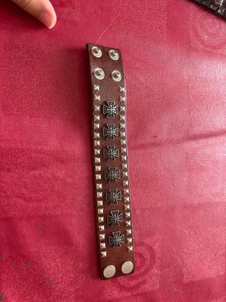 Pulsera Brazalete Motero Cruz Hierro