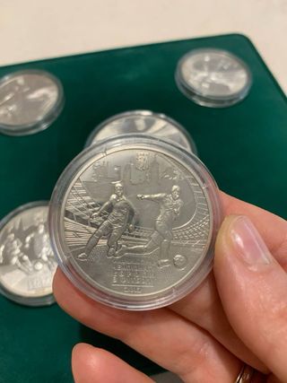 Monedas plata Uefa Euro 2012 Ucrania Polonia set