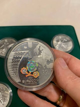 Monedas plata Uefa Euro 2012 Ucrania Polonia set