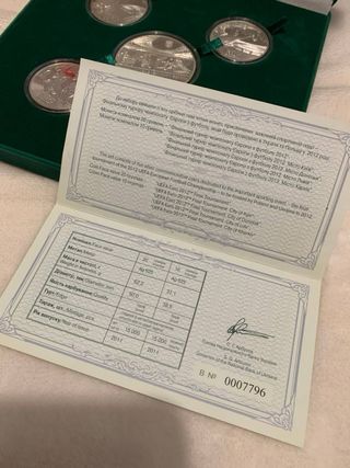 Monedas plata Uefa Euro 2012 Ucrania Polonia set