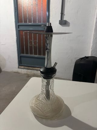 Jarrón decorativo cristal y metal