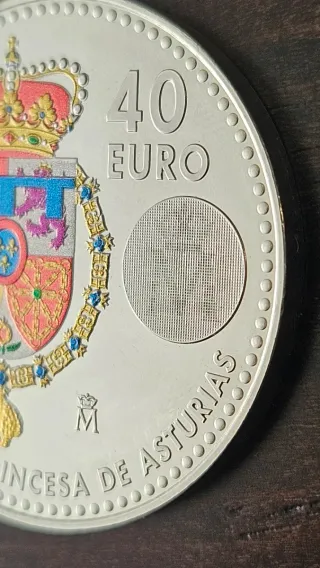 Moneda 40 Euro Princesa Leonor 18 Aniversario
