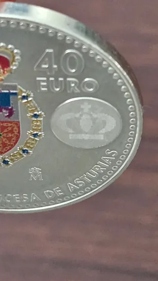 Moneda 40 Euro Princesa Leonor 18 Aniversario