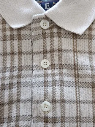 Polo FORE M xadrez bege e castanho