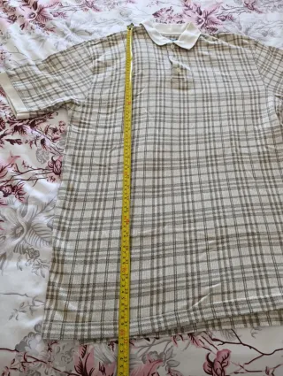 Polo FORE M xadrez bege e castanho