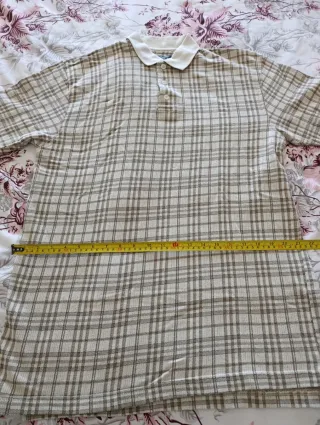 Polo FORE M xadrez bege e castanho