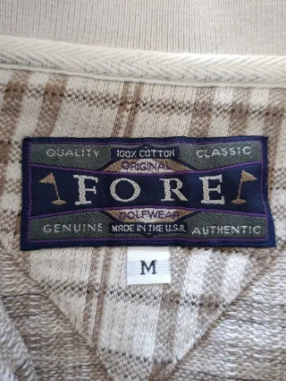 Polo FORE M xadrez bege e castanho