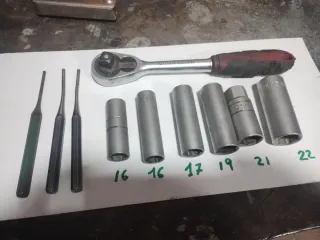 Juego llaves de vaso y carraca