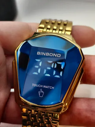 Relógio Digital BINBOND Dourado e Azul