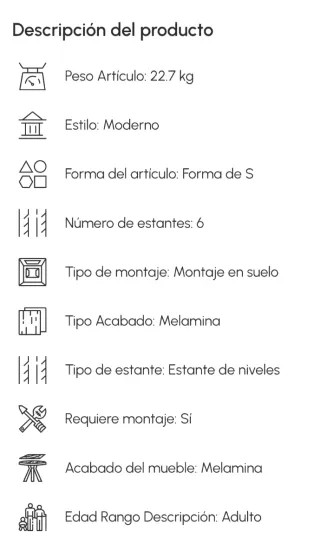 Estantería de madera blanca