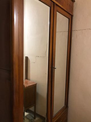 Armario antiguo madera marquetería espejo