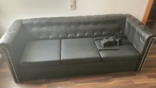 Sofá Chester Negro Piel