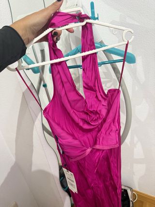 Vestido largo Zara rosa talla M
