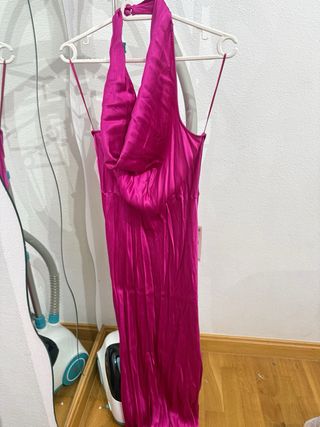 Vestido largo Zara rosa talla M