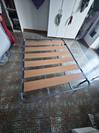 Base Cama Elastico Metal y Madera