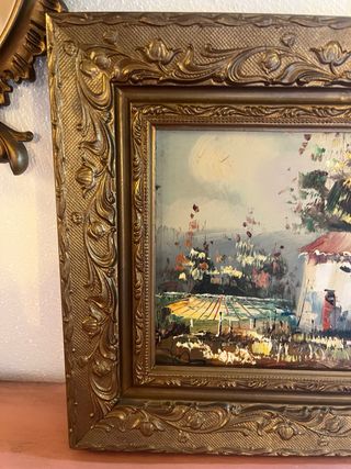 Cuadro al óleo paisaje rural