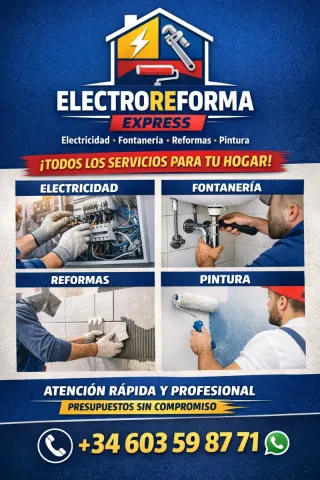 ⚡ ¿Necesitas un electricista, fontanero