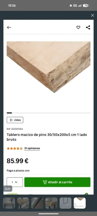Consola madera maciza patas hierro