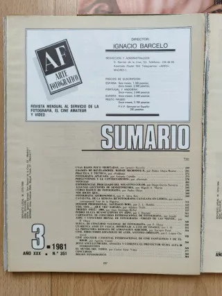 Conjunto 3 revistas Arte Fotográfico año 1981