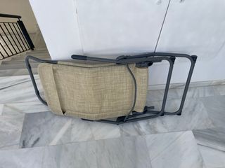 Tumbona plegable playa beige/gris