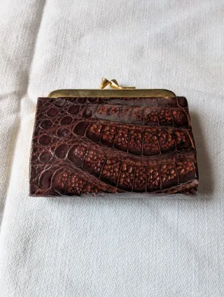 Bolso piel cocodrilo marrón