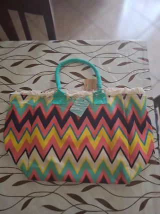 Borsa mare Carpisa fantasia zig-zag