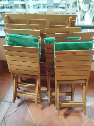 Conjunto mesa y 4 sillas madera de acacia