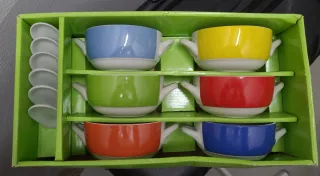 Juego 6 tazas para sopa  o consomé de cerámica