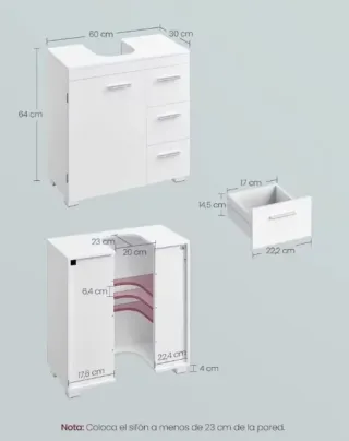Mueble para lavabo con pie