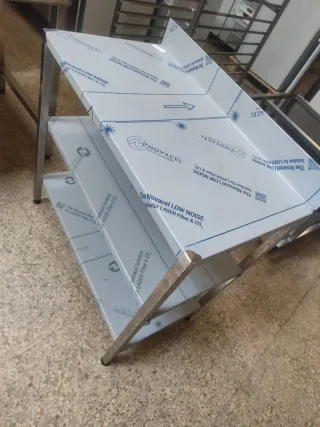 MESA ACERO DOBLE ESTANTE 658746091
